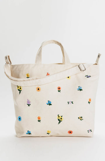 canvas embroidered shoulder bag by baggu
